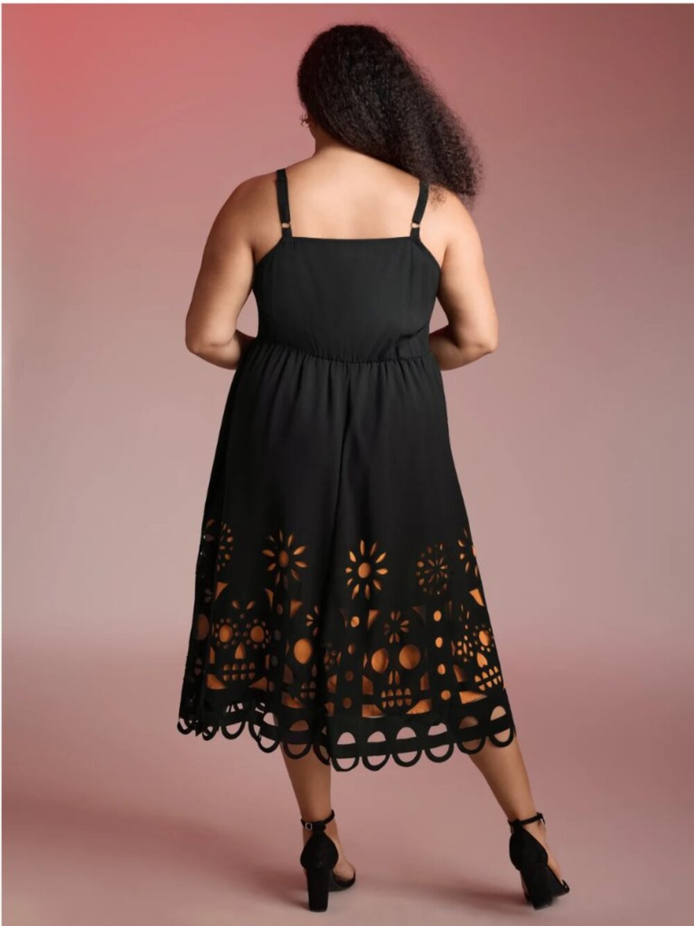 BloomChic Skull Burnout Cami Midi Dress - 12 - Picture 2 of 3
